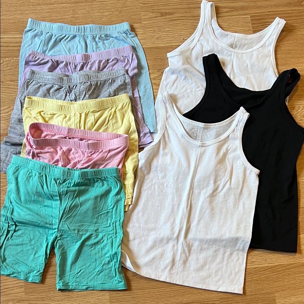 Colorful Tank Tops and Shorts Size 7/8 Girls